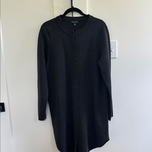 Eileen Fisher Black Long Sleeve Raglan Sweater Dress